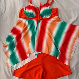 BloomChic Red and Green Women's swim set